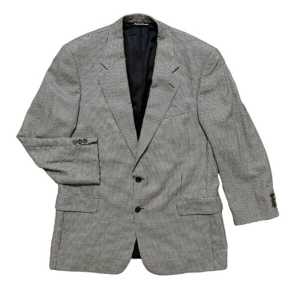 VTG LORO PIANA Pure Cashmere Houndstooth Blazer Suit Jacket SZ 44 - Picture 12 of 12